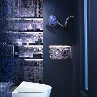 Die passende Farbe für blaues Badezimmerfliesen